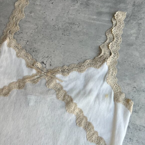 Vintage y2k sheer white lace trim cami - Picture 2 of 5